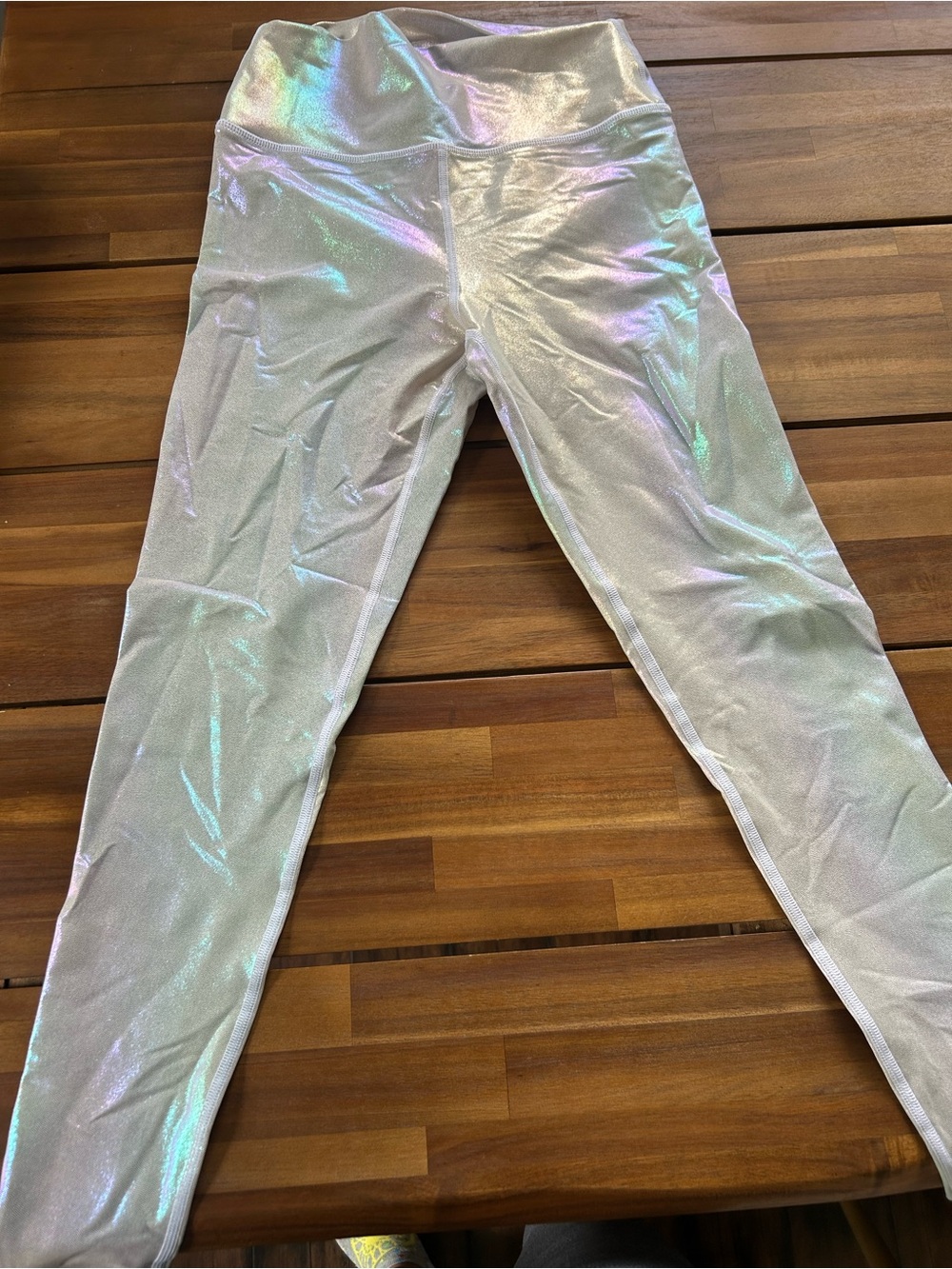 Soul Cycle Iridescent White Leggings
